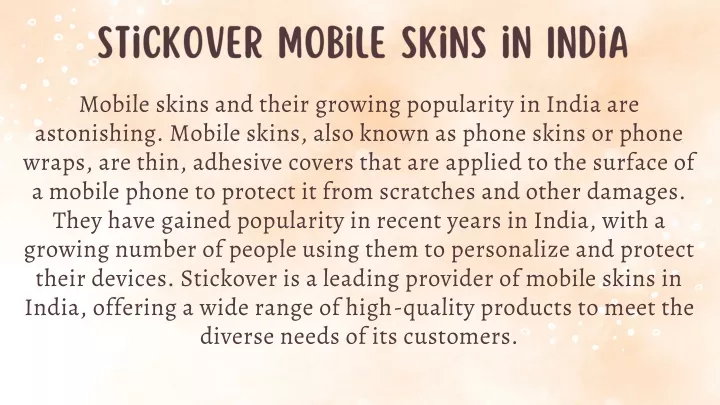 stickover mobile skins in india