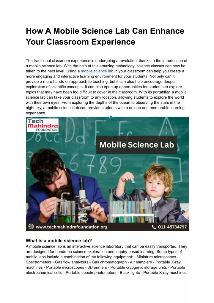 how a mobile science lab can enhance your