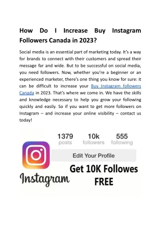 How Do I Increase Buy Instagram Followers Canada in 2023