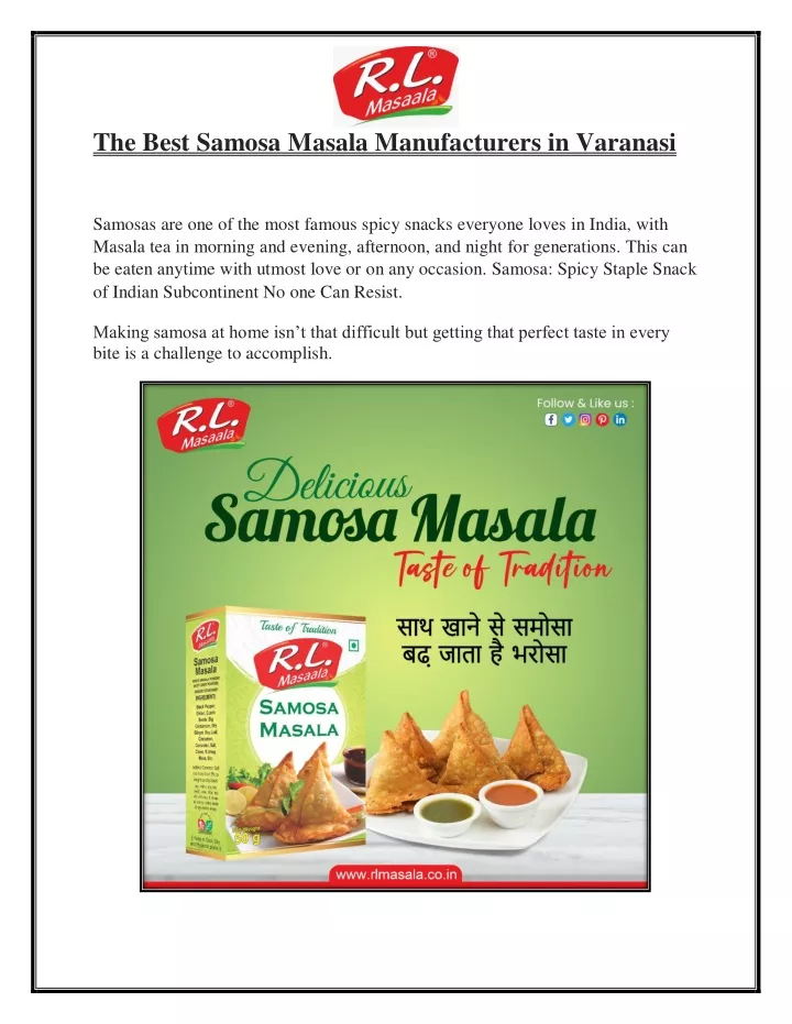 the best samosa masala manufacturers in varanasi