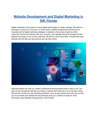 website development and digital marketing