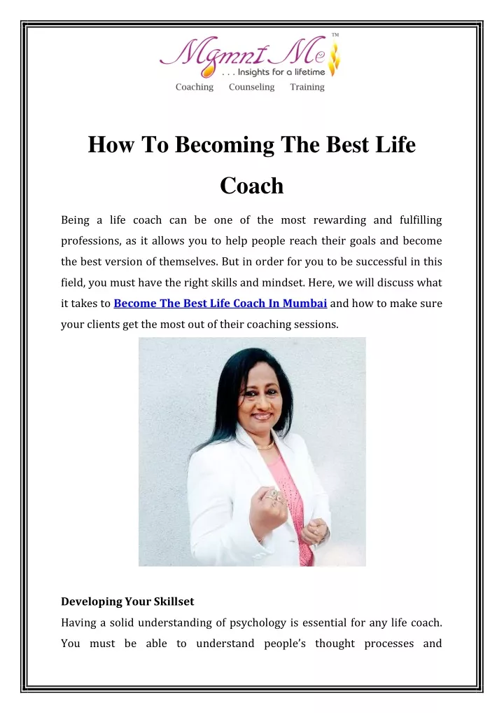 how to becoming the best life