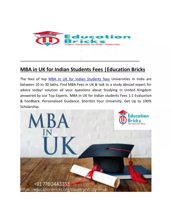 mba in uk for indian students fees education