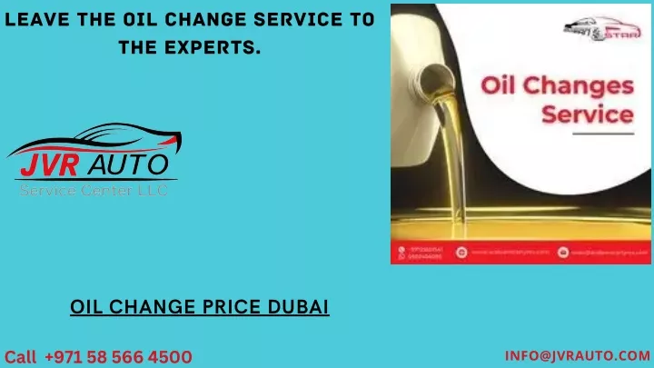 leave the oil change service to the experts