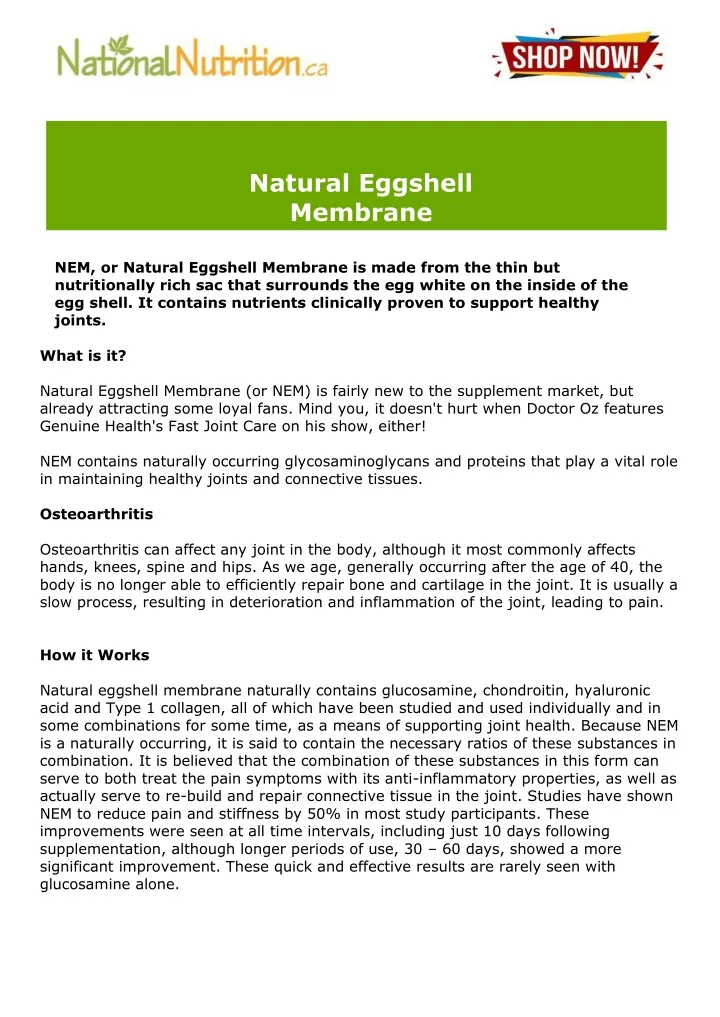 natural eggshell membrane
