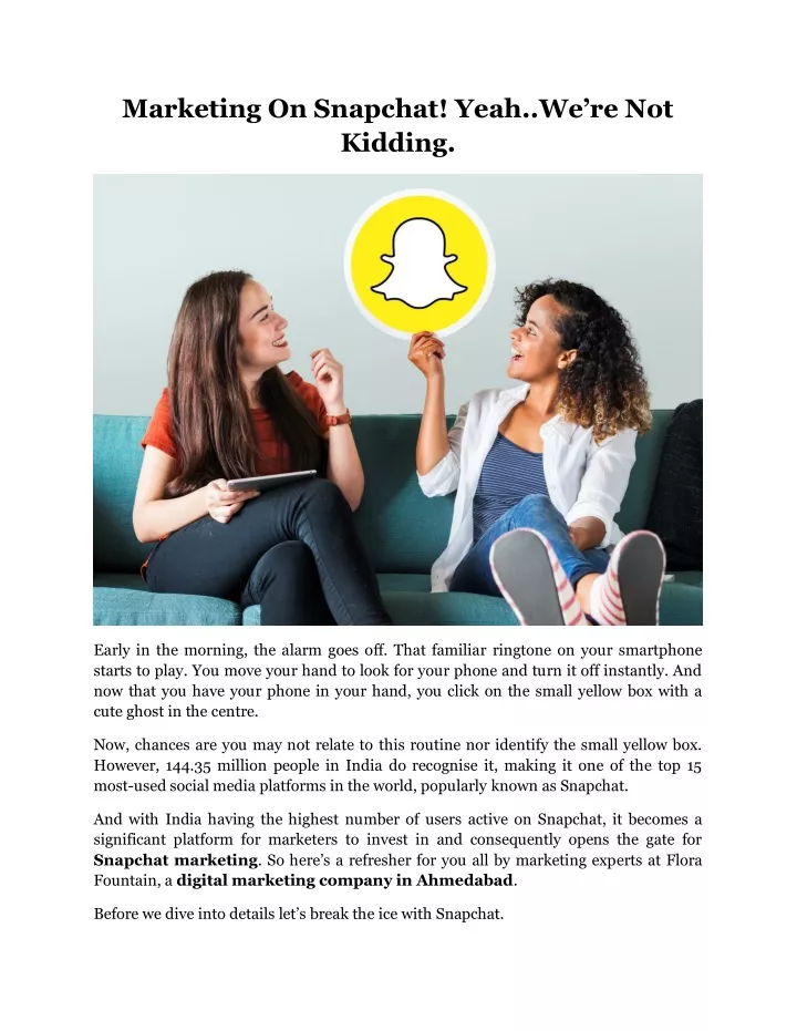 marketing on snapchat yeah we re not kidding