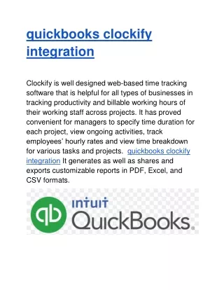quickbooks clockify integration