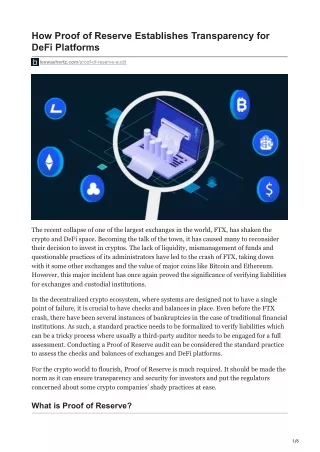 how proof of reserve establishes transparency