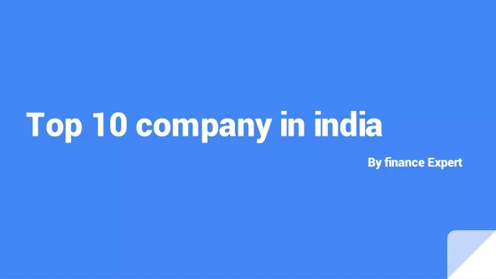 top 10 company in india