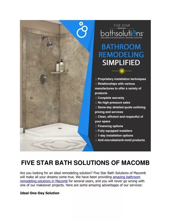 five star bath solutions of macomb