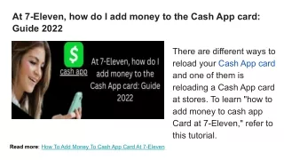 at 7 eleven how do i add money to the cash