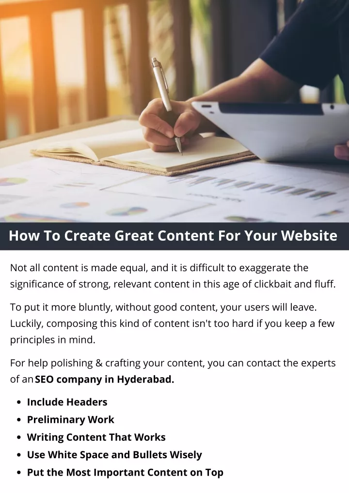 how to create great content for your website