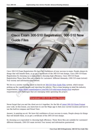 Cisco Exam 300-510 Registration, 300-510 New Guide Files
