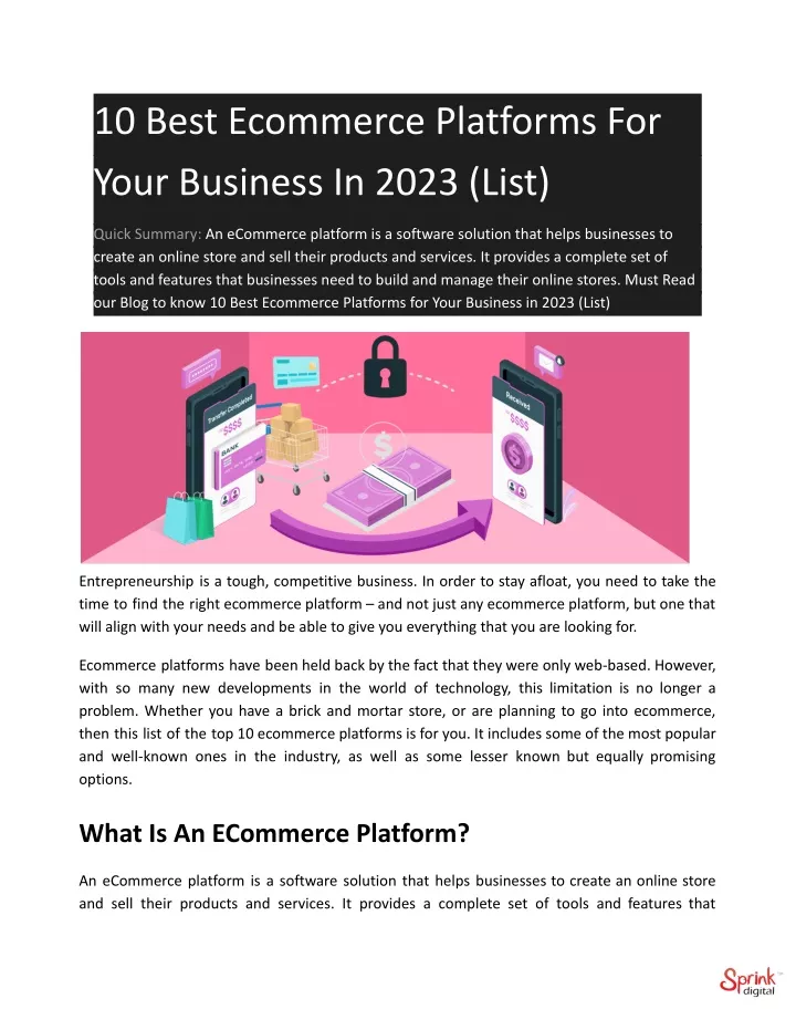 10 best ecommerce platforms for your business