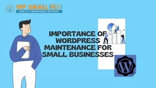 Importance of wordpress maintenance for small businessse