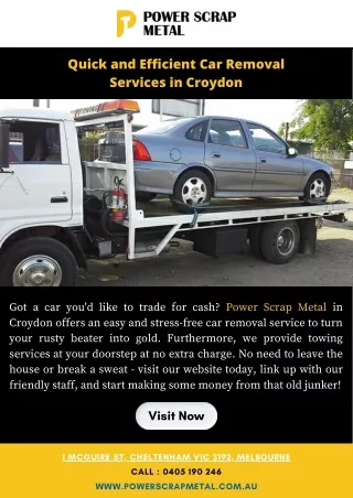 Quick and Efficient Car Removal Services in Croydon