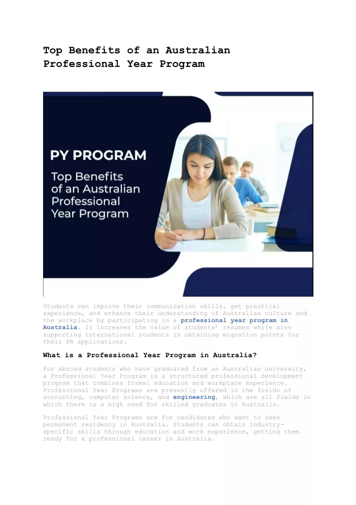 top benefits of an australian professional year