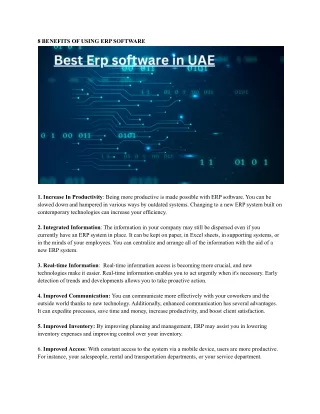 8 benefits of using erp software