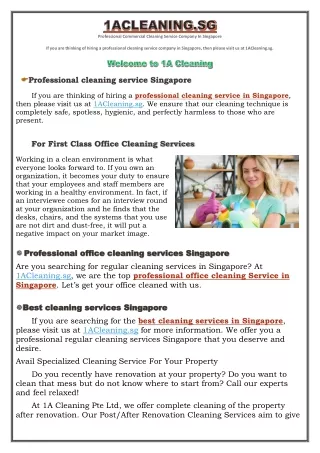 House Cleaning Services in singapore