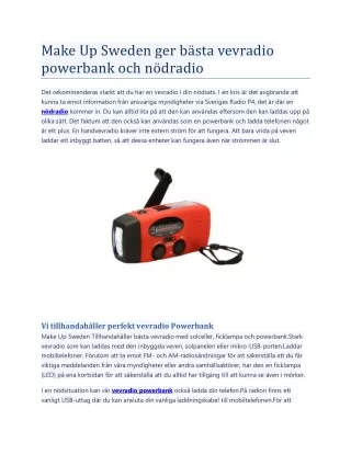 (Make Up Sweden) ger bästa vevradio powerbank och nödradio PDF
