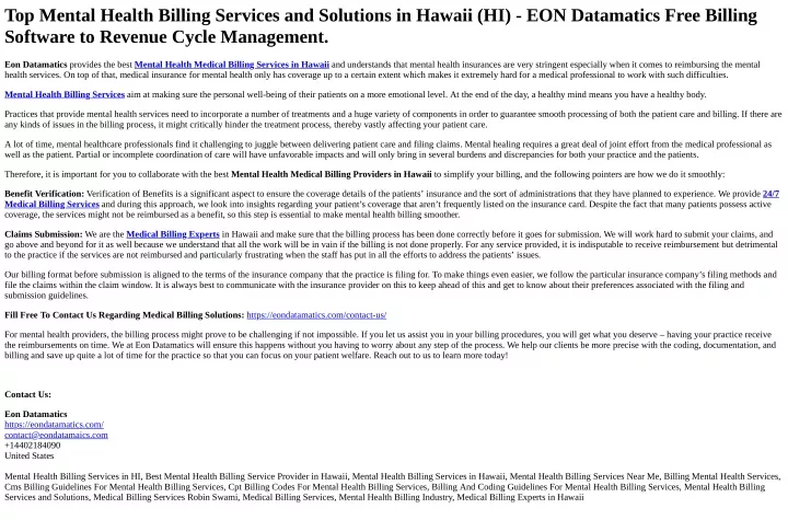 top mental health billing services and solutions