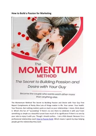 how to build a passion for marketing