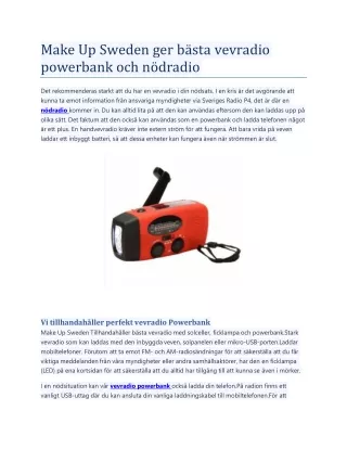 (Make Up Sweden) ger bästa vevradio powerbank och nödradio PPT