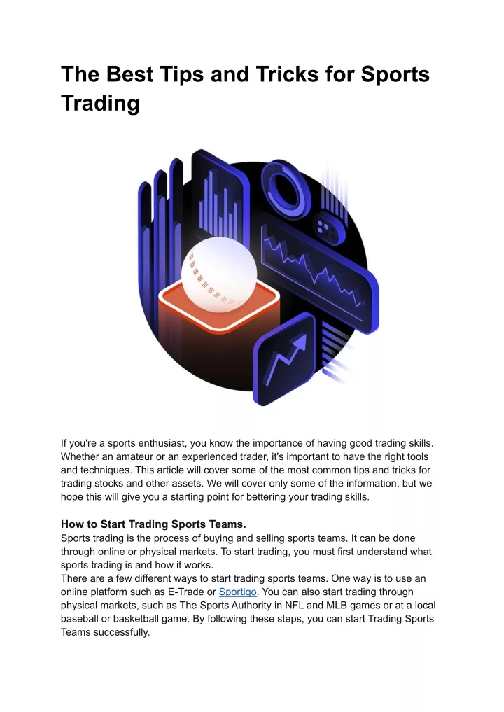 the best tips and tricks for sports trading