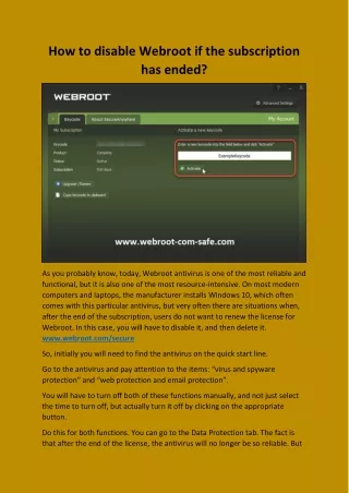how to disable webroot if the subscription