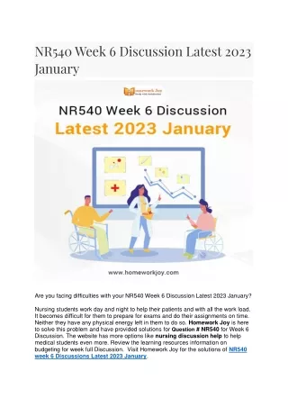 nr540 week 6 discussion latest 2023 january