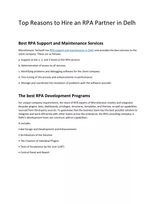 top reasons to hire an rpa partner in delh