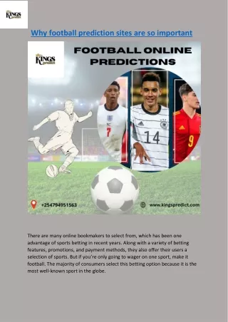 why football prediction sites are so important