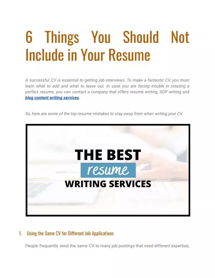 6 things you should not include in your resume