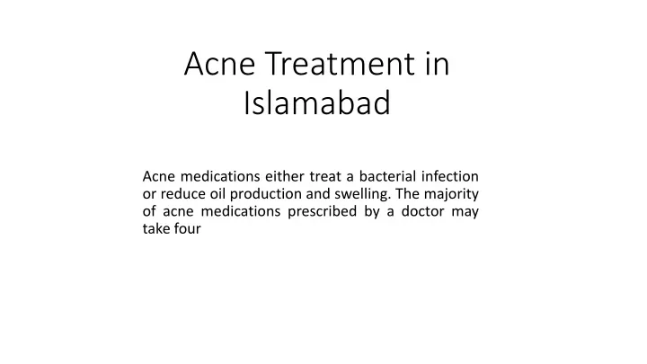 acne treatment in islamabad