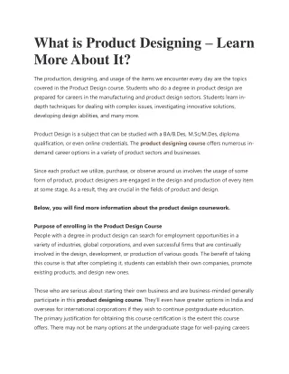 What is Product Designing – Learn More About It