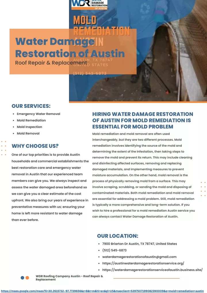 water damage restoration of austin roof repair