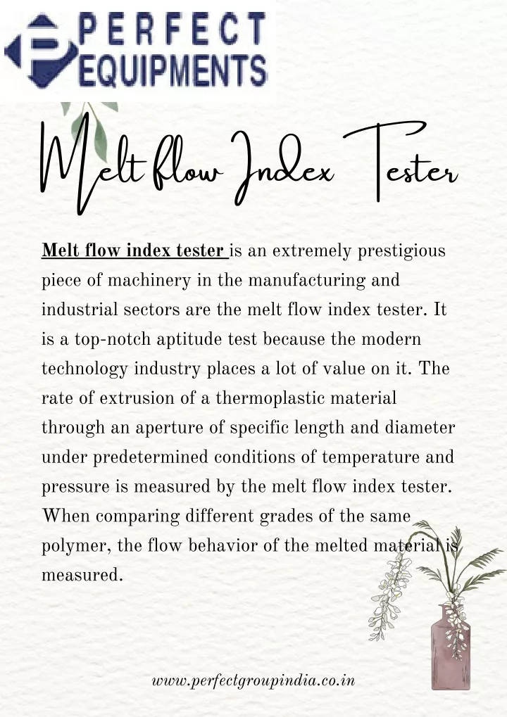 melt flow index tester