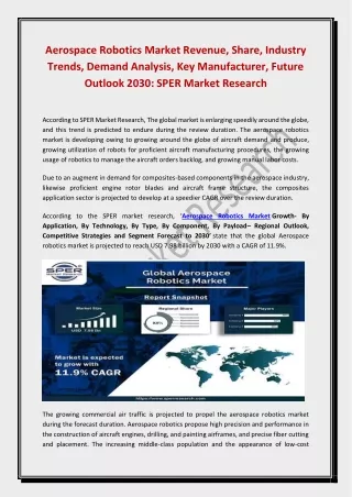 aerospace robotics market revenue share industry