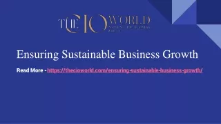 ensuring sustainable business growth