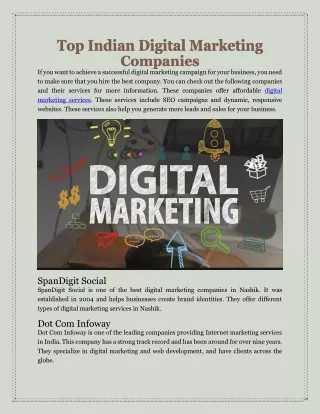 Top Indian Digital Marketing Companies