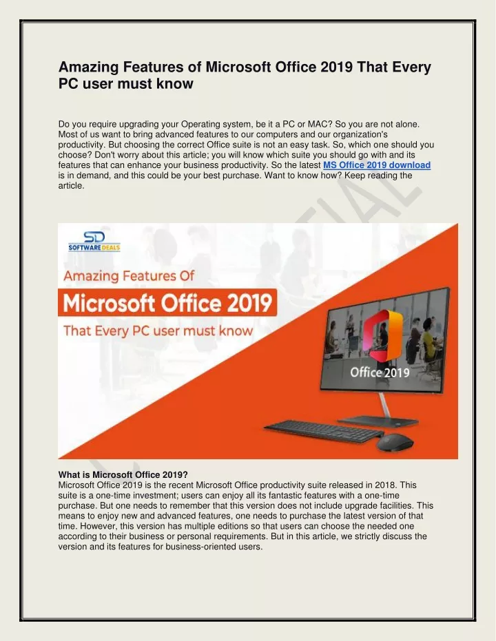 amazing features of microsoft office 2019 that