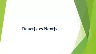 ReactJs vs NextJs