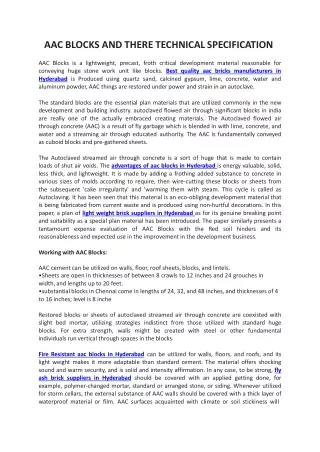 aac blocks and there technical specification