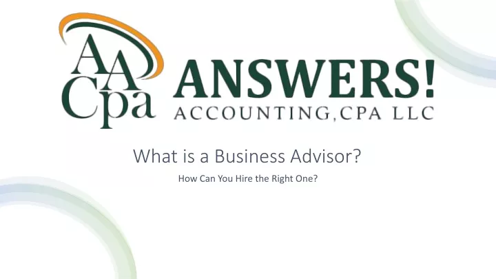 what is a business advisor
