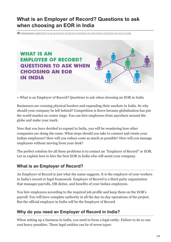 what is an employer of record questions