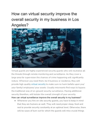 how can virtual security improve the overall