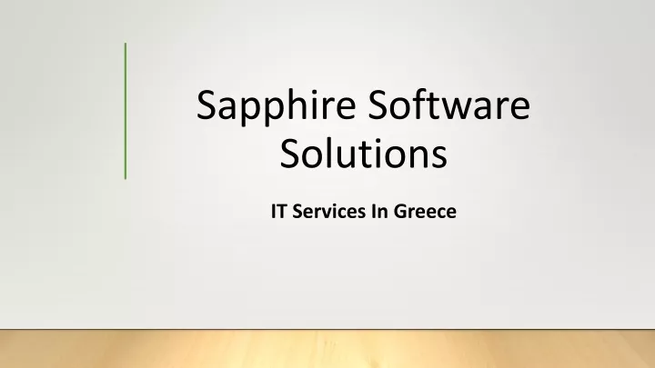 sapphire software solutions