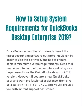 How to Setup System Requirements for QuickBooks Desktop Enterprise 2019?