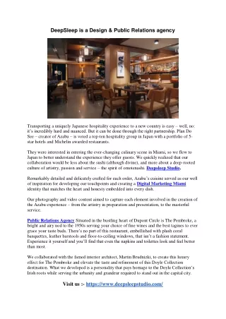 deepsleep is a design public relations agency