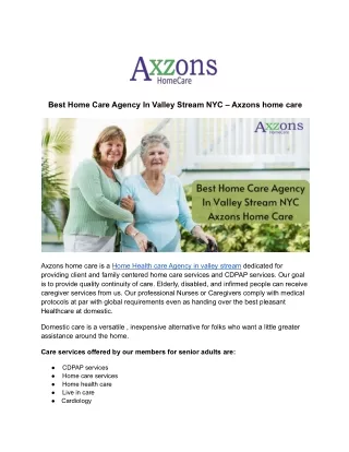 best home care agency Axzons